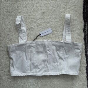WWW white denim bustier - L